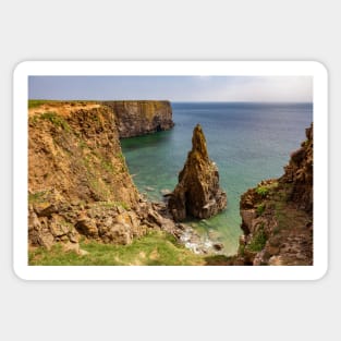 Cliffs between Barafundle Bay and Box Bay, Pembrokeshire Sticker